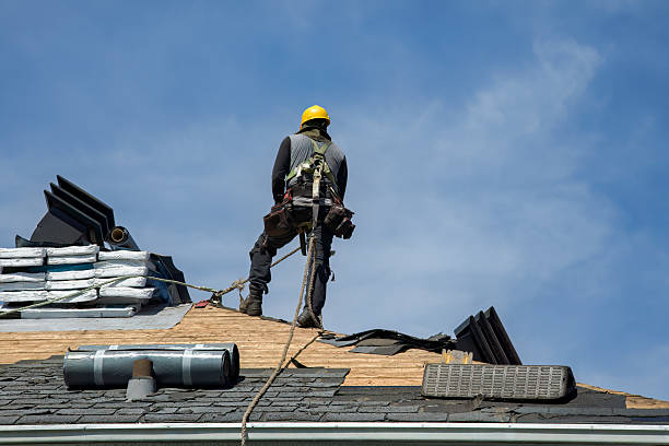 Professional Gutter Installation technician working in Linn Grove, IN